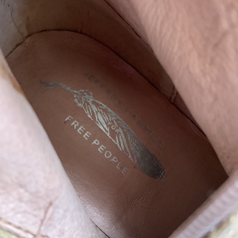 Free People Lace-Up Knee-High Boots in Light Beige - Picture 3 of 5
